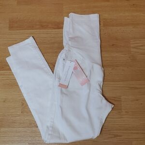 Liz Lange Maternity White High-Waisted Jeans Jegging Pants